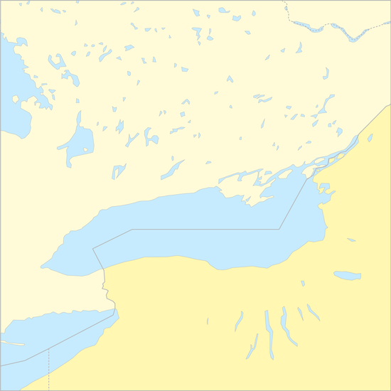 온타리오호 국가 지도