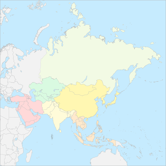 아시아 지역 지도