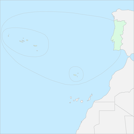 포르투갈과 섬 행정 지도