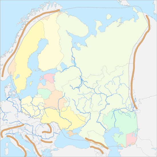 러시아 순상지 지도