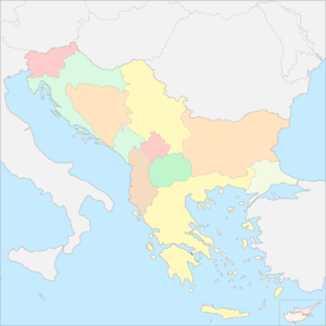 동남유럽 국가 지도