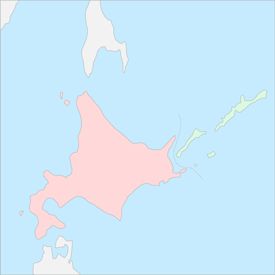 홋카이도섬과 남쿠릴열도 국가 지도