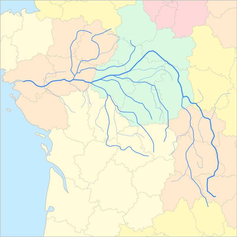 루아르강 행정 지도