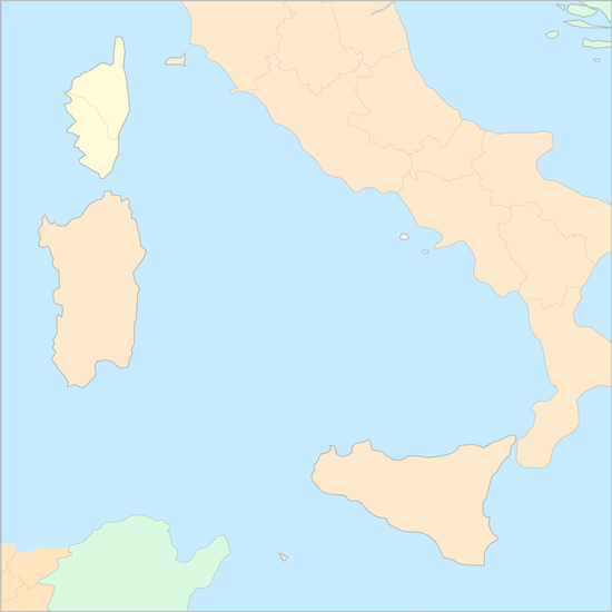 티레니아해 국가 지도