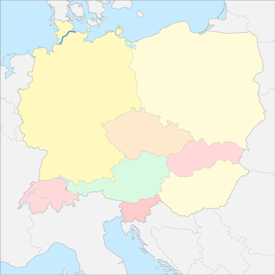 중앙유럽 국가 지도