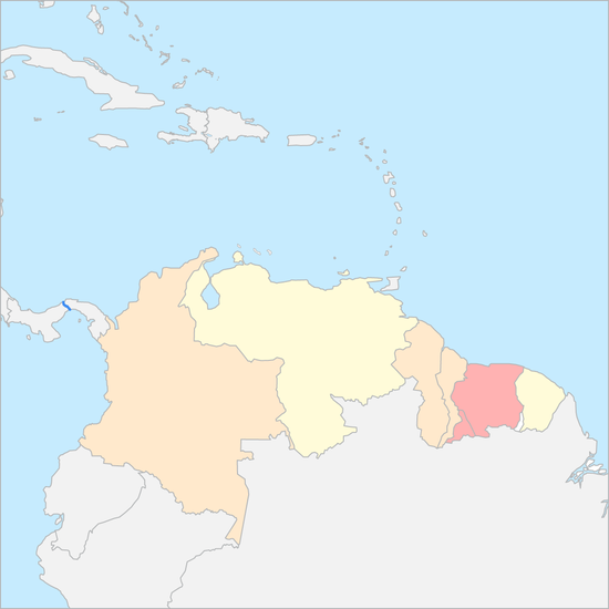 남아메리카 북부 국가 지도