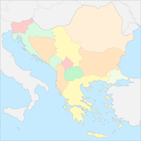 발칸반도 국가 지도