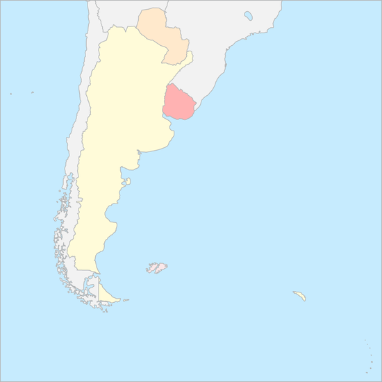 남아메리카 남부 국가 지도