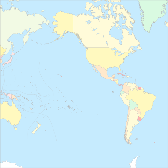 동태평양 국가 지도