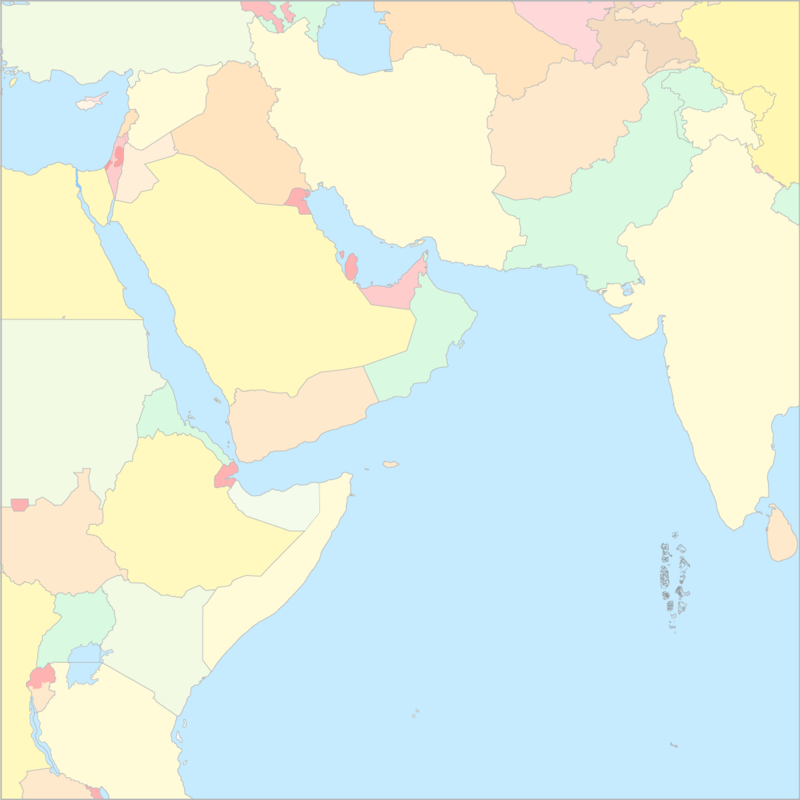 아라비아해 국가 지도