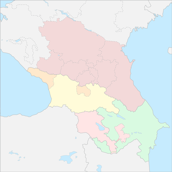 캅카스 국가 지도