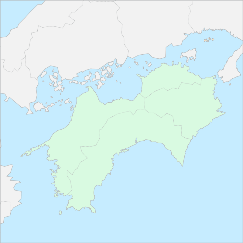 시코쿠지방 행정 지도