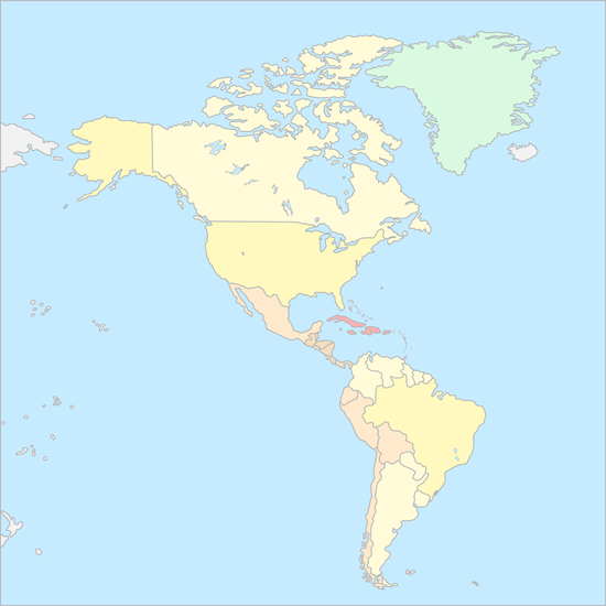 아메리카 지역 지도