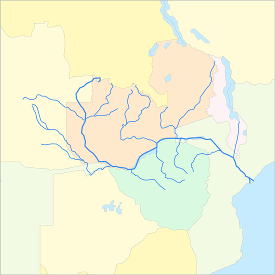 잠베지강 국가 지도