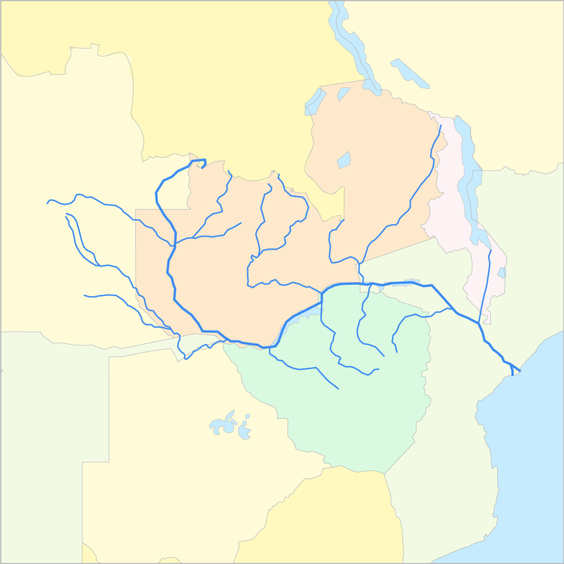 잠베지강 국가 지도
